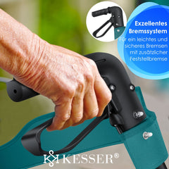 Lichtgewicht Rollator - Dubbel Opvouwbaar - Groen - KESSER