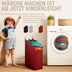 KESSER® Wasmand op Wieltjes - 4 Vakken - Wassorteerder