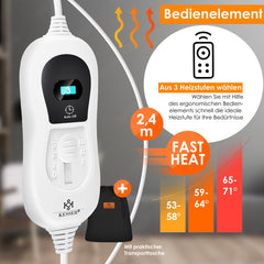 KESSER® Warmtekussen - elektrische verwarmingskussen voor buik en rug Incl. tas - warmteband met 3 temperatuurinstellingen & automatische uitschakeling - Verwarmingsband met verstelbare band en klittenbandsluiting - Grijs
