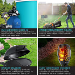 KESSER® Tuinstopcontact - 4 stopcontacten - IP44 waterdicht - Antraciet