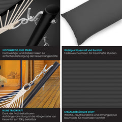 KESSER® Hangmat - Voor 2 personen - Tot 200kg - Antraciet