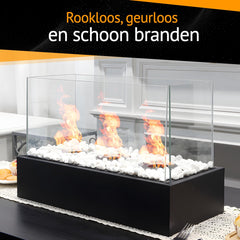 Fiérza Luxe Sfeerhaard XXL - Tafelhaard - 46CM - Incl. Decoratiestenen - Buitenhaard - Binnen & Buiten - Bio-Ethanol Haarden •