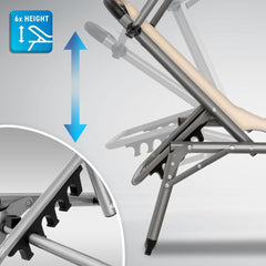 Ligbed - Ligstoel - Zonnebed - Opvouwbaar - Beige - Tillvex®