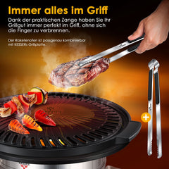 KESSER® Raket Stove / Camping Kachel / Wood Stove Incl. Gietijzeren Grillpan met Draagtas, Dutch Oven BBQ Raket Houtfornuis Camping Grill, Roestvrij Staal - Zilver