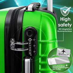 Kofferset - 3 delig - Trolley - Reiskofferset - Groen - KESSER® •