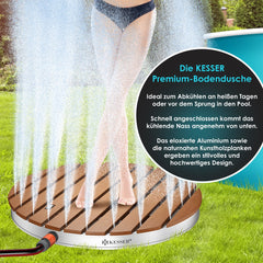 KESSER® Tuindouche met voetpedaal - Buitendouche - Ø70cm - Rond - Bruin