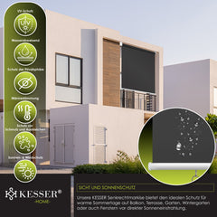 KESSER® Klemluifel - Balkonluifel - Rolgordijn - 160x240cm - Grijs