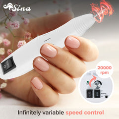 SINA Nagelvijl - Nagelvijl Electrisch - Nagelfrees - Manicure Set - Pedicure Set - Wit