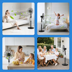 Aigostar Statiefventilator - Ventilator Staand - Verstelbaar - 60W - Zwart