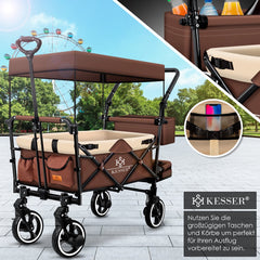 KESSER® Bolderkar - Opvouwbaar - Bolderwagen - Bruin •