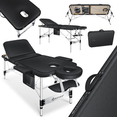 KESSER® Massagetafel inklapbaar - Tot 225kg - Verstelbaar - Zwart