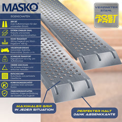 MASKO® 2X Oprijplaat - Antislip - 200kg per plaat - Zilver