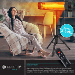 Infrarood Verwarming - Terrasverwarmer - Elektrische Heater - Zwart - KESSER®