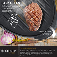Elektrische grill - Tafelbarbecue - Elektrische Barbecue - 2400W - Zwart - KESSER®