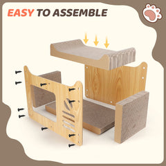 Nobleza katten krabplank - katten krabplank met kattenkruid - 47,5x25x32,5cm