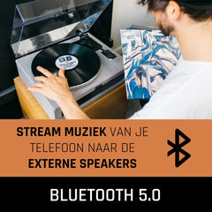 Lenco Platenspeler met Bluetooth - Vier ingebouwde Speakers 40W RMS - LS-440GY - Grijs •