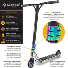 KESSER® Stuntstep voor Volwassenen en Kinderen - Kinderstep - Zilver