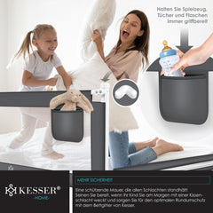 Bedhekje - 180 cm - Bedrand - Bedrail - Bedrek - Donkergrijs - KESSER®