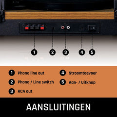 Lenco Platenspeler met Bluetooth - Twee externe Speakers - Auto-stop - LS-300WD - Hout