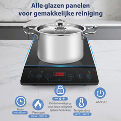 Inductie Kookplaat vrijstaand - Elektrische kookplaat - 2000W - Zwart - Aigostar