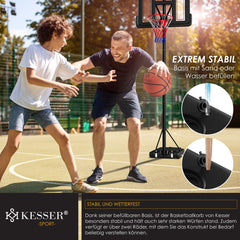 KESSER® Basketbalpaal - Basketbalstandaard - Verstelbaar - 230cm-305cm - Zwart