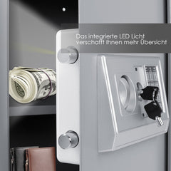 KESSER® Elektronische Kluis met cijferslot Safe Wandkluis 50x35x34,5 LED-display Staal grendel Klusje - Zilver