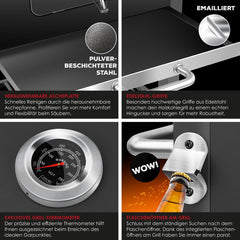 KESSER® XL Houtskoolbarbecue - RVS - BBQ - Zwart