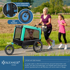 Hondenfietskar - Hondenkar - Fietskar hond - tot 40 kg - Groen