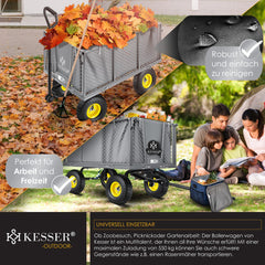 KESSER® Tuinkar - Bolderkar - 550 kg belastbaar - Grijs •