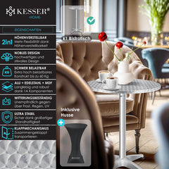 Statafel - Bartafel - Statafelrok - Partytafel - 70-110cm - Zilver - KESSER®