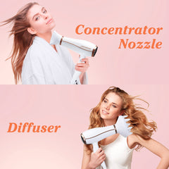 Fohn - Haardroger - Inklapbare Föhn - 2200W - Wit - Aigostar •