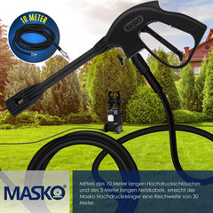 MASKO® Hogedrukreiniger - 2200W - 165 bar - 450 l/h - Grijs