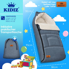 KIDIZ® Voetenzak voor Autostoeltje en Buggy - Baby Slaapzak - Jeans-Grijs