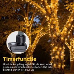 Aigostar 101PQ - Kerstverlichting - 300 led lampjes - 15 meter - IP44 - lichtsnoer - Kerstversiering - warm wit - voor binnen & buiten