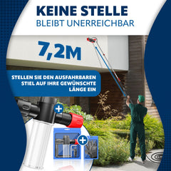 MASKO® Telescopische wasborstel - 7,2m - Incl. Wasborstel - Rood