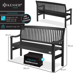 KESSER® Tuinbank weerbestendig - Tweepersoons - Donkergrijs •