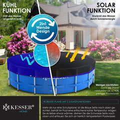 KESSER® Zwembad zonnezeil - Afdekzeil - Ø305cm - Blauw •