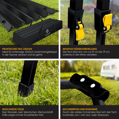 KESSER® Campingtafel Opvouwbaar - Verstelbaar - 120x70 cm - Zwart