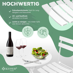 KESSER® Bistroset 2 Persoons - Tuinstoelen - Tuinset - Wit