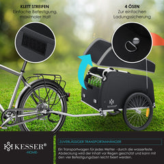 Fietskar - Fietsaanhanger - tot 40 kg - Zwart