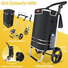 KESSER® Boodschappentrolley met koelvak - 56 liter - Zwart •
