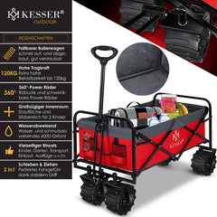 KESSER® Bolderkar - Opvouwbaar - Bolderwagen - Rood