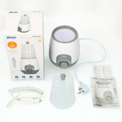 Alecto BW-512 CAR+ - Flessenwarmer 500W - Snelle opwarming en sterilisatie thuis en onderweg - Geleverd met 12V Auto Adapter en Stoomkap - Wit •