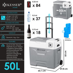 Compressor Koelbox elektrisch - Coolbox - Frigobox - 50L - Grijs