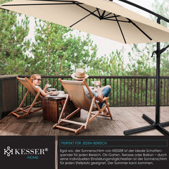 KESSER® Parasol Rechthoekig - Verstelbaar - Ø250cm - Beige