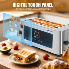 Broodrooster - Toaster - 4 sleuven - 1400W - RVS •