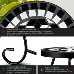 KESSER® Mozaïek Tuintafel - Bijzettafel - Balkontafel - Tetragon