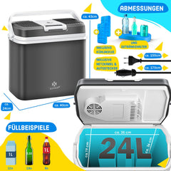 Koelbox Elektrisch – 12V en 230 volt - Coolbox - Frigobox - 24L – Antraciet