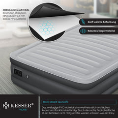 Luchtbed - 2 Persoons - Luchtmatras met pomp - Opblaasbed - Antraciet - KESSER®