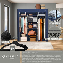 KESSER® Kledingkast - Opvouwbaar - 150x45x175cm - Marineblauw